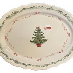 Matceramica Portugal Stoneware Christmas Tree Holiday Dinner Platter!!!!